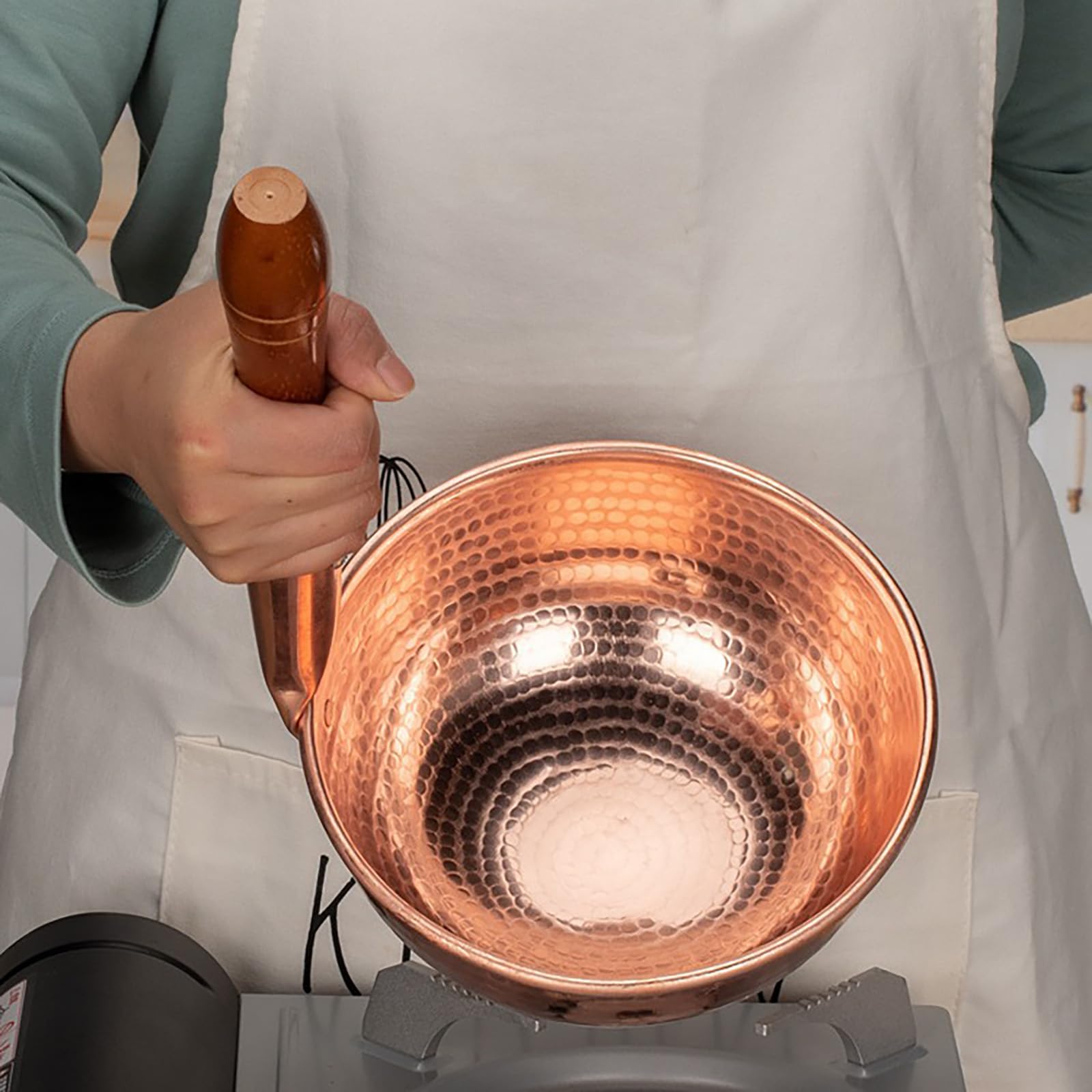 Cacerola de cobre – Olla de sopa multifuncional, calentador de mantequilla y olla para cocinar en la estufa, esencial de cocina versátil