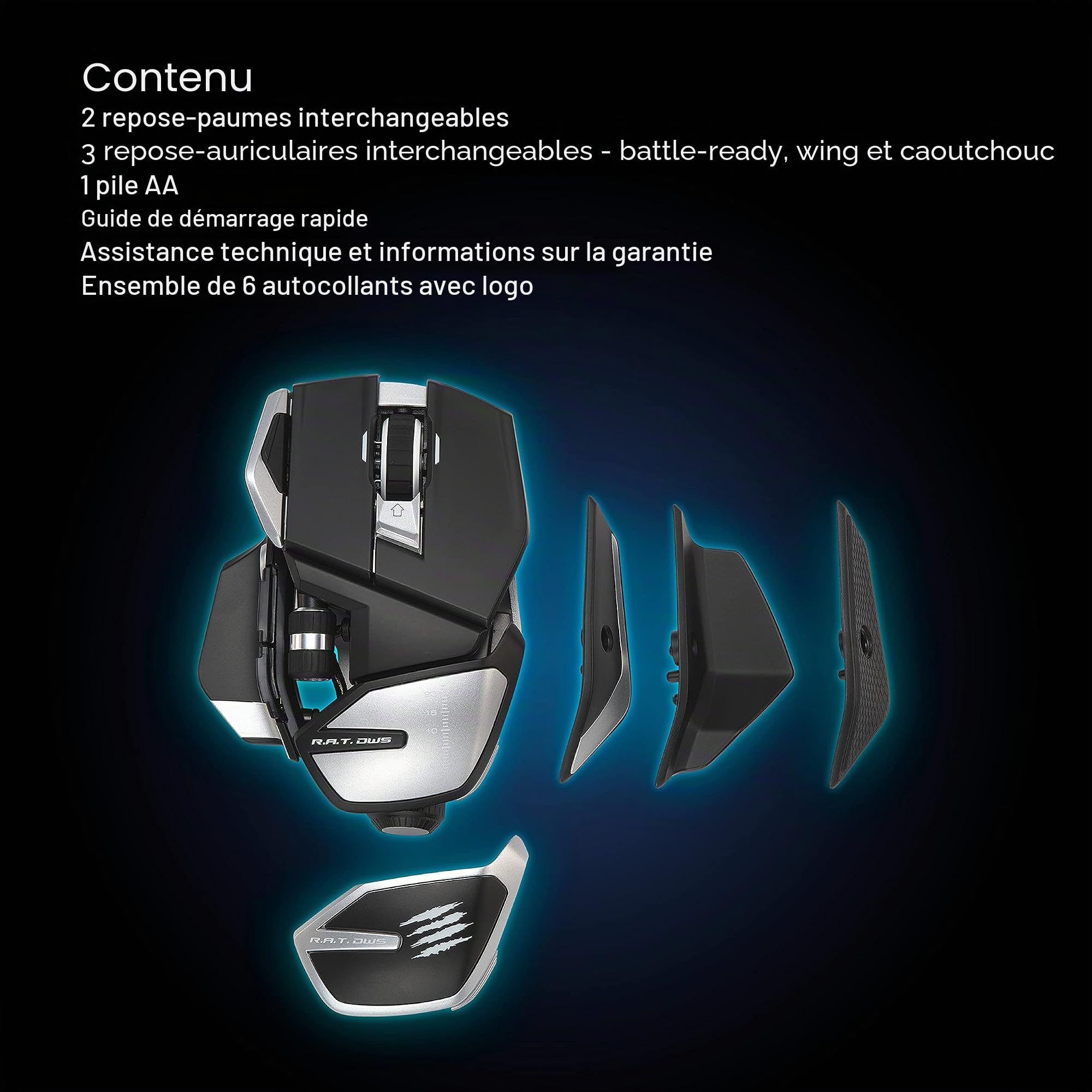 MAD CATZ MR07DHINBL000-0 Souris de Jeu Bluetooth Optique Ergonomique Noir