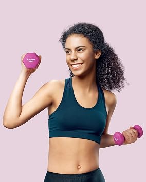 SONGMICS Hex Neoprene Dumbbells, 1/2/3/4/5KG Pair Weights for Fitness Training