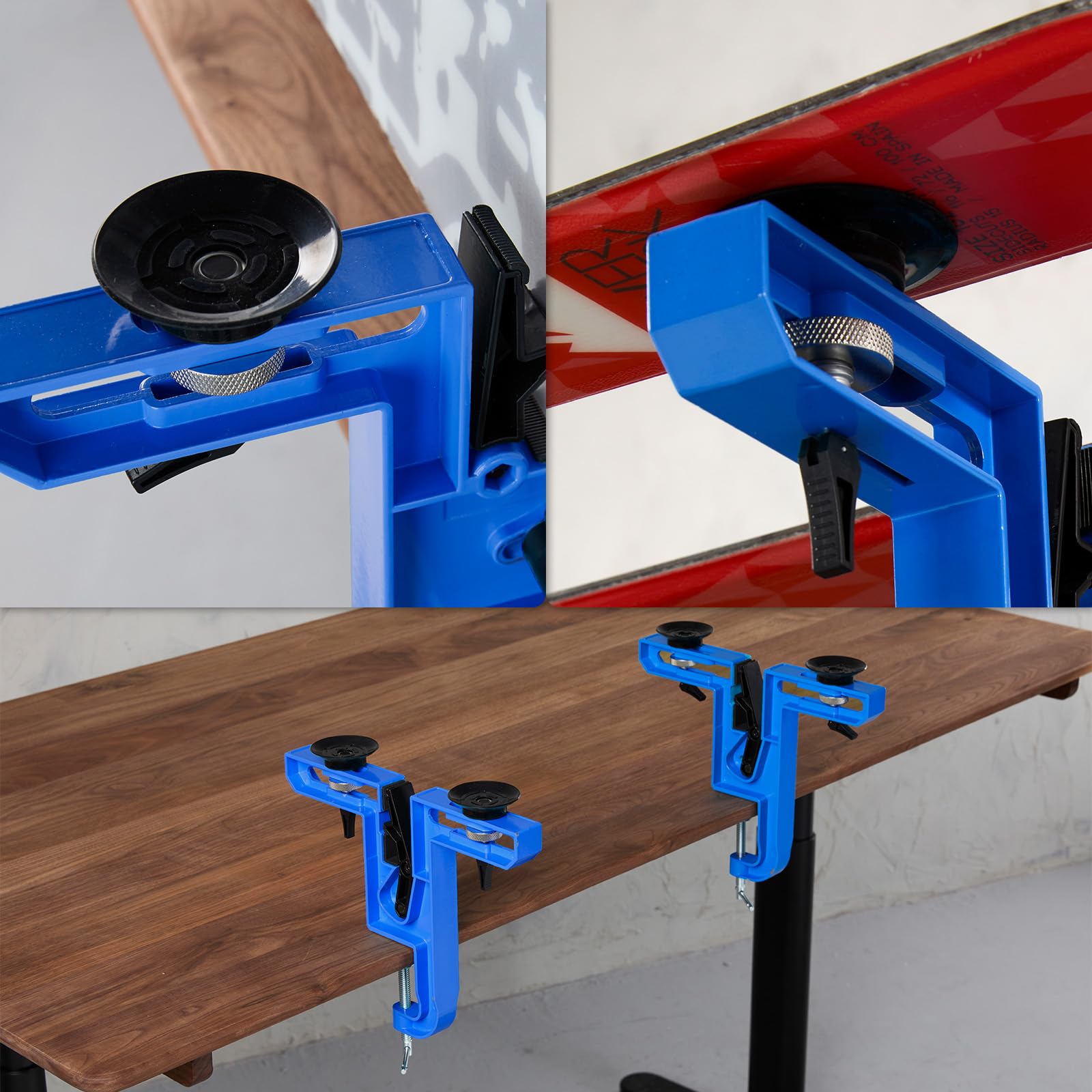 XCMAN Étau de ski et snowboard avec ventouse pour tuning et épilation à la cire durable et stable – Matériau en aluminium 2 pièces