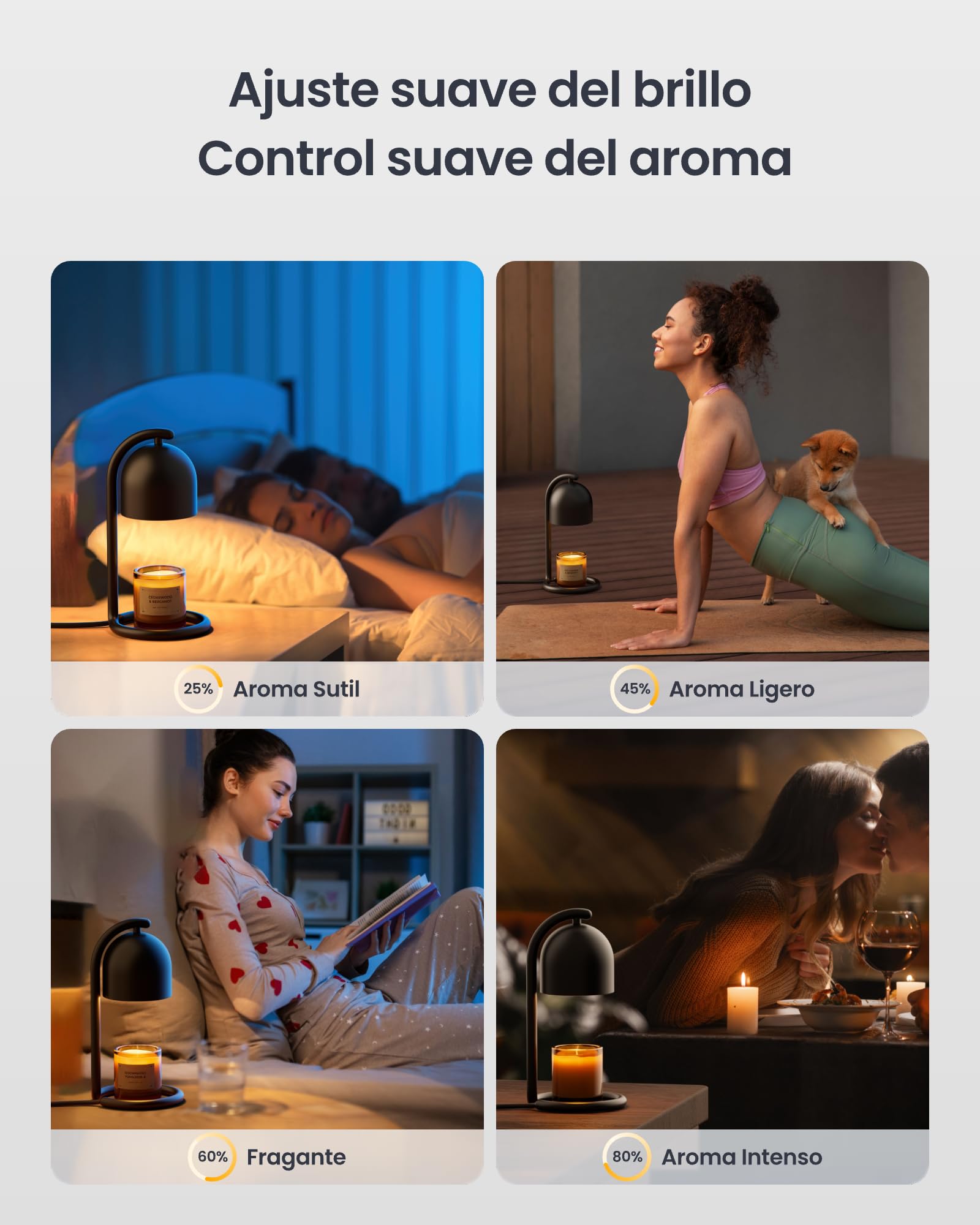SwitchBot Lámpara Calentadora de Velas Inteligente con Temporizador y Regulador, Calentador Eléctrico para Velas Compatible con Matter, Apple Home y Alexa, Decoración Hogar, Negro