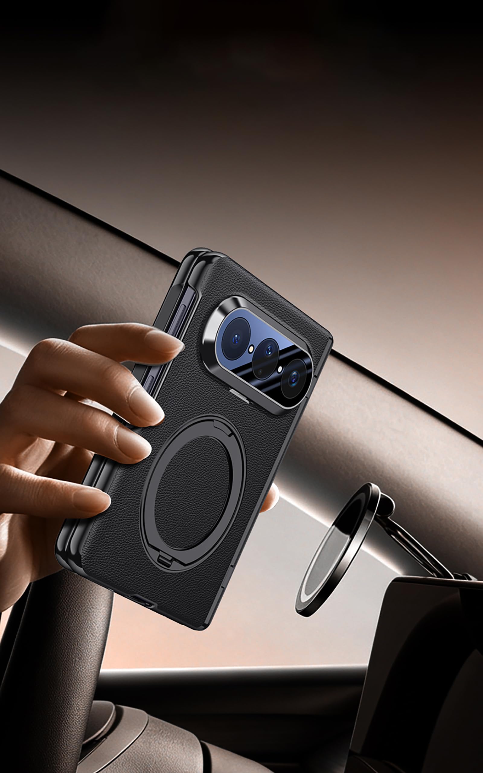 Custodia in Pelle Huawei Pura X Max,Blu 1