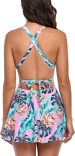 Miniatura 6 de Lu's Chic Vestido de baño de una pieza para mujer, con control de abdomen, traje de baño profundo y torso largo