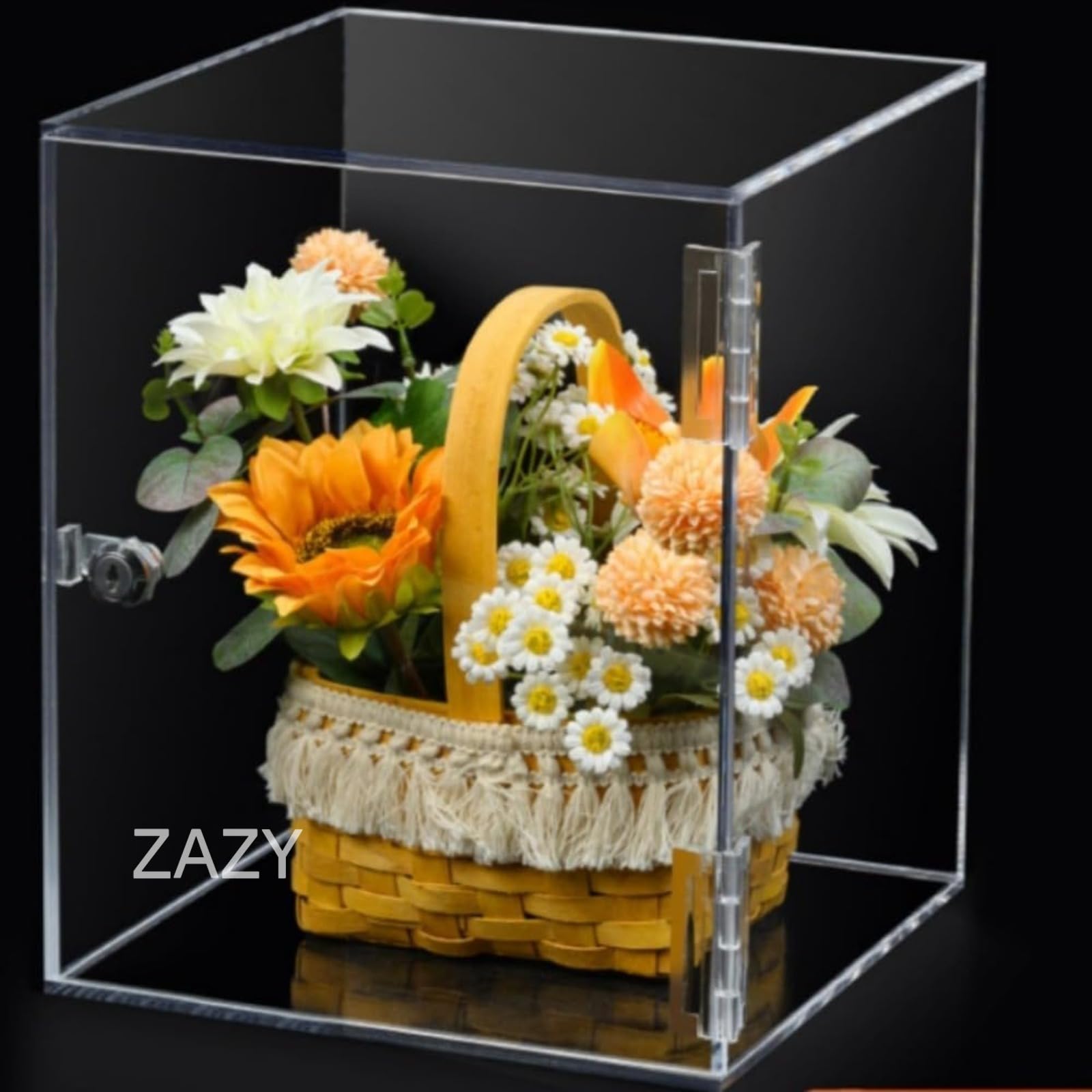 Amazon.co.jp: アクリルケース ZAZY 鍵付きディスプレイケース 透明