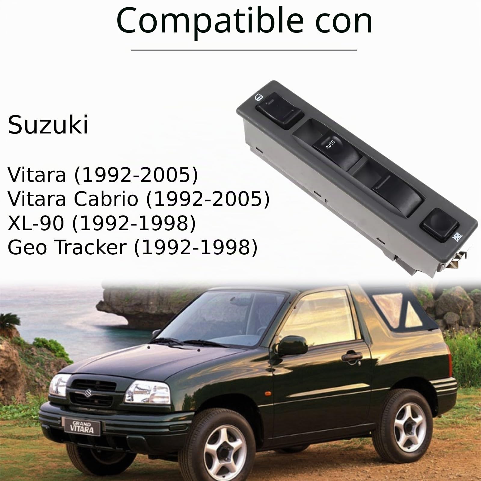 Twowinds Interruptor Elevalunas 37990-56B00 Compatible con Suzuki Vitara