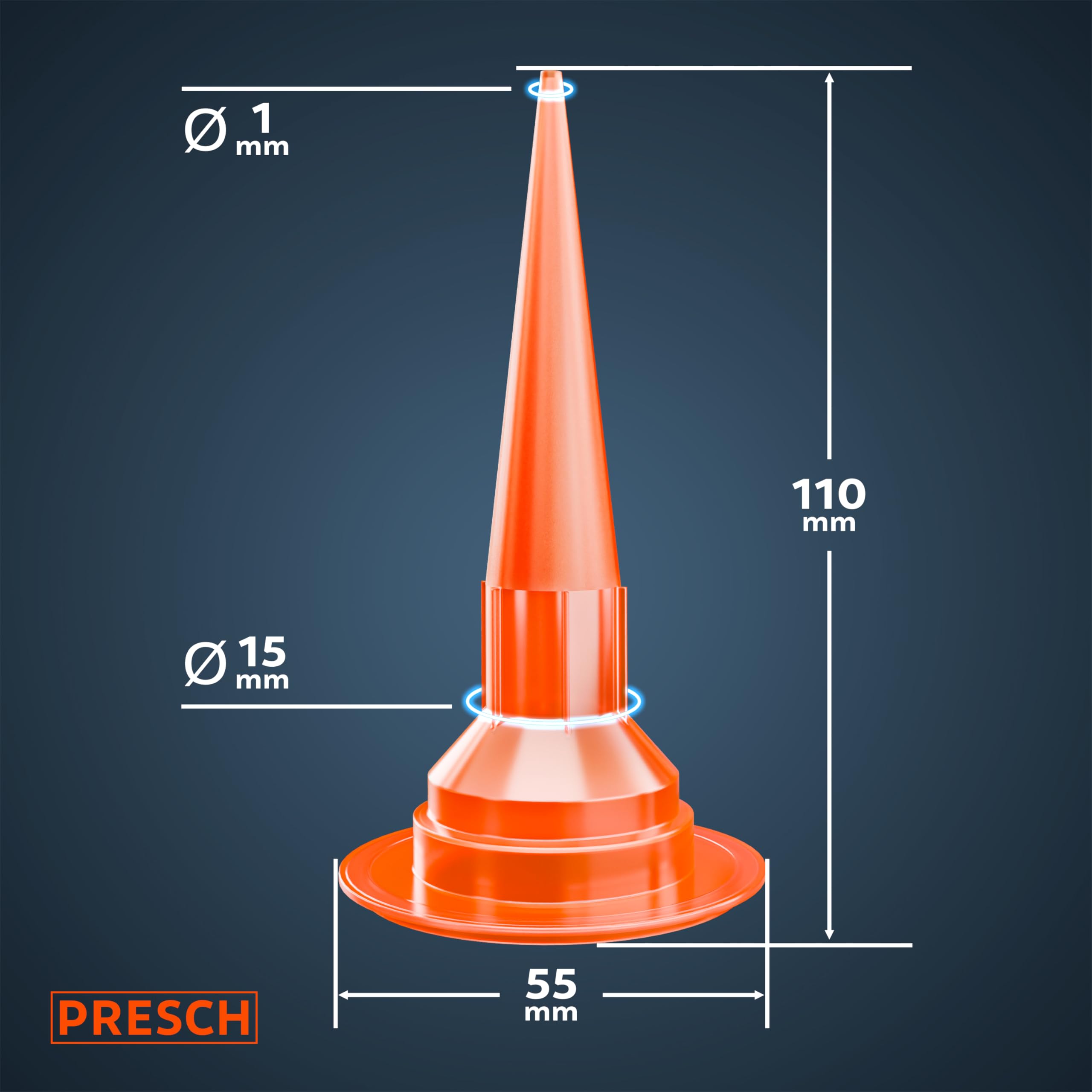 Presch Pistolet silicone 600ml incl. 2 embouts – Pistolet à calfeutrer commutable 24:1 & 12:1 pour tous mastics & adhésifs (acrylique, silicone & PU) – Seringue rotative 360° & poignée antidérapante