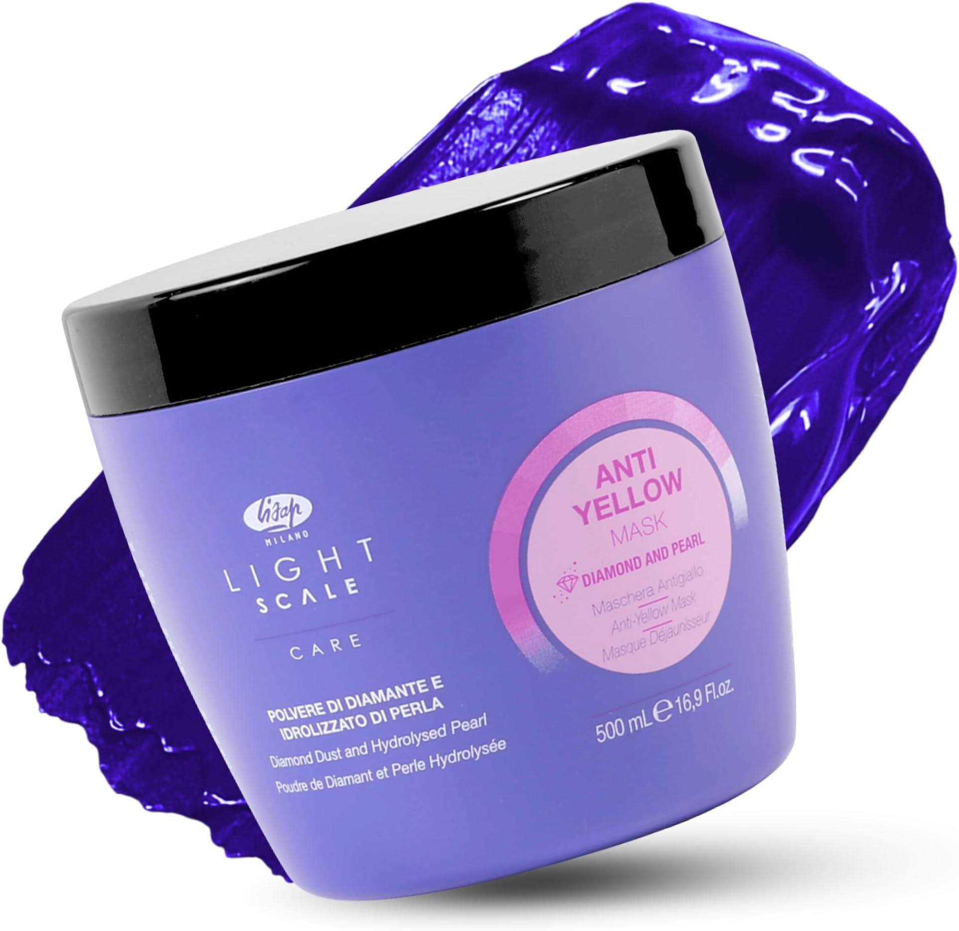 Light Scale Care Anti-Yellow Hair Toner Mask, Purple Toner for Blonde​​ Hair & Highlights, Nourishing Purple Hair Mask for Neutralizing Brassy Hair & Yellow Undertones, 16.9 fl oz Milano