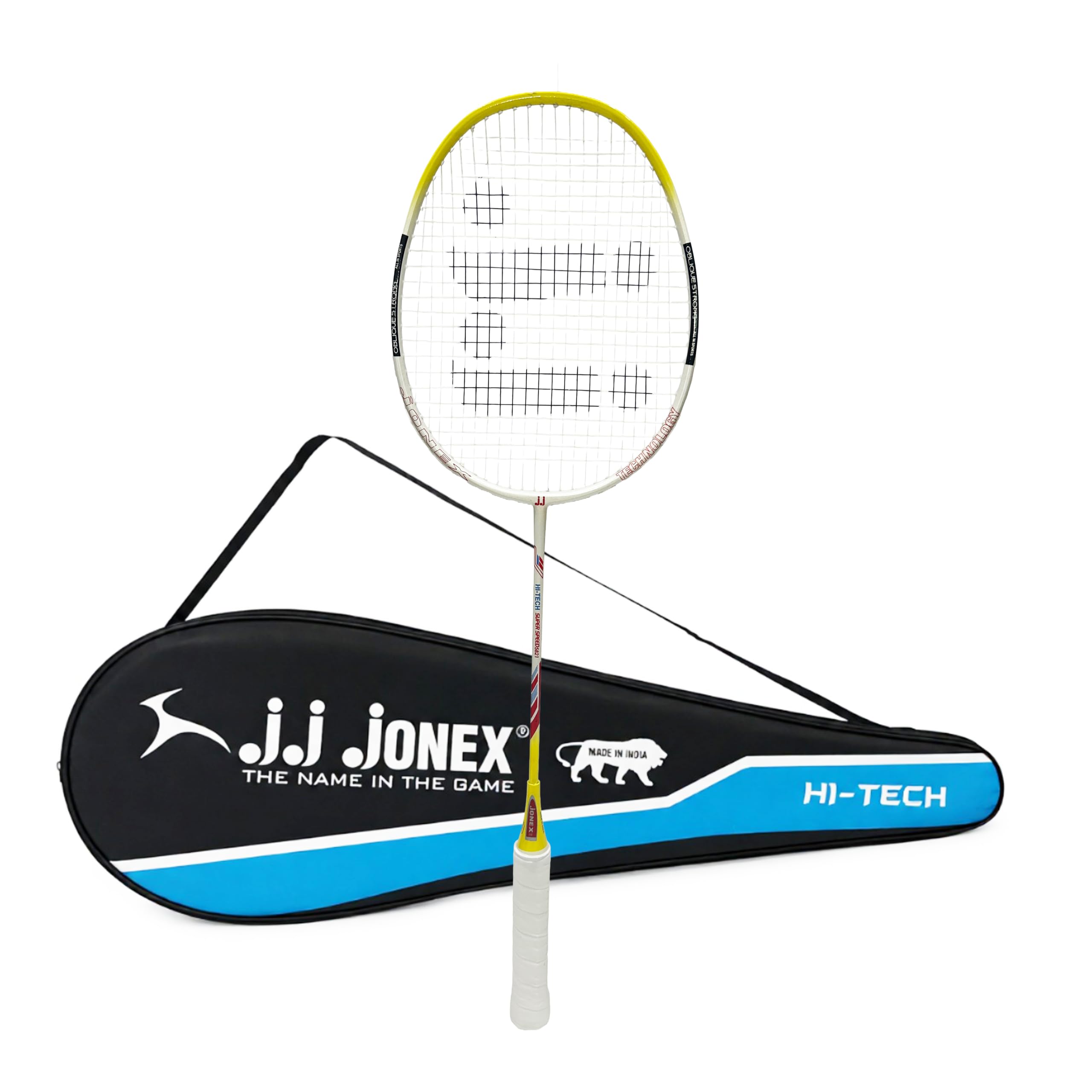 JJ JONEX HI-TECH Badminton Racket for Beginners & Adults, Aluminium Frame with Carbon Joint Lightweight Shuttle Bat for Practice & Match Durable Racquet with Grip Handle.-picture-10