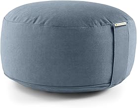 Lotuscrafts® Meditationskissen mit 15 cm Sitzhöhe, Yoga Kissen mit Dinkelfüllung, Yogakissen Rund, Bodenkissen Rund, Yogakissen Meditationskissen, Yogakissen Bezug waschbar, GOTS Zertifiziert