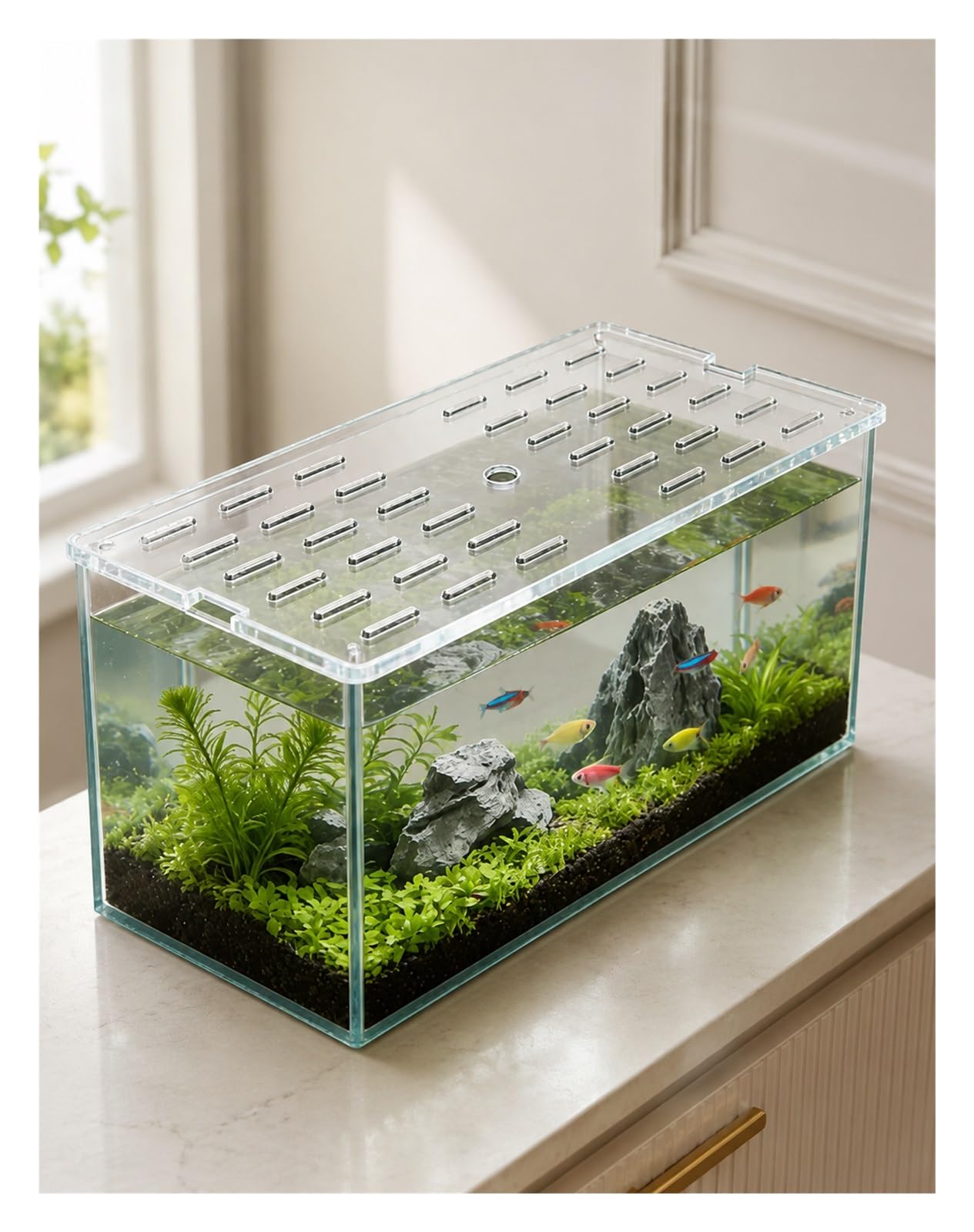 Genérico Tapa de Acuario acrílica Transparente 5 mm, Cubierta para Acuarios Abiertos(40x70cm)