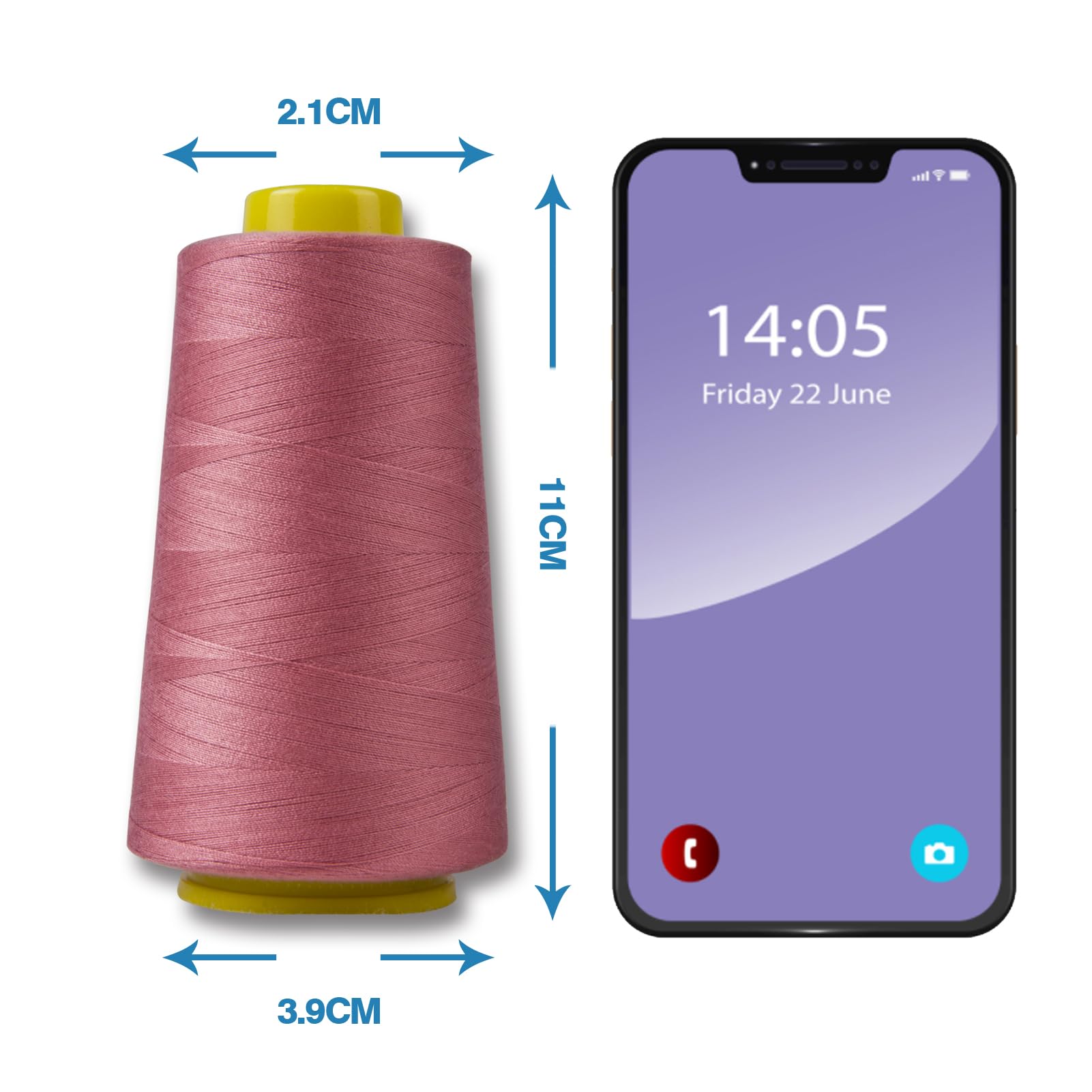 Serger Thread, All-Purpose Thread for Sewing Polyester, 4 Cones of 3000 Yards Each Spool for Sewing Machine (Red Rubber) - Image 2