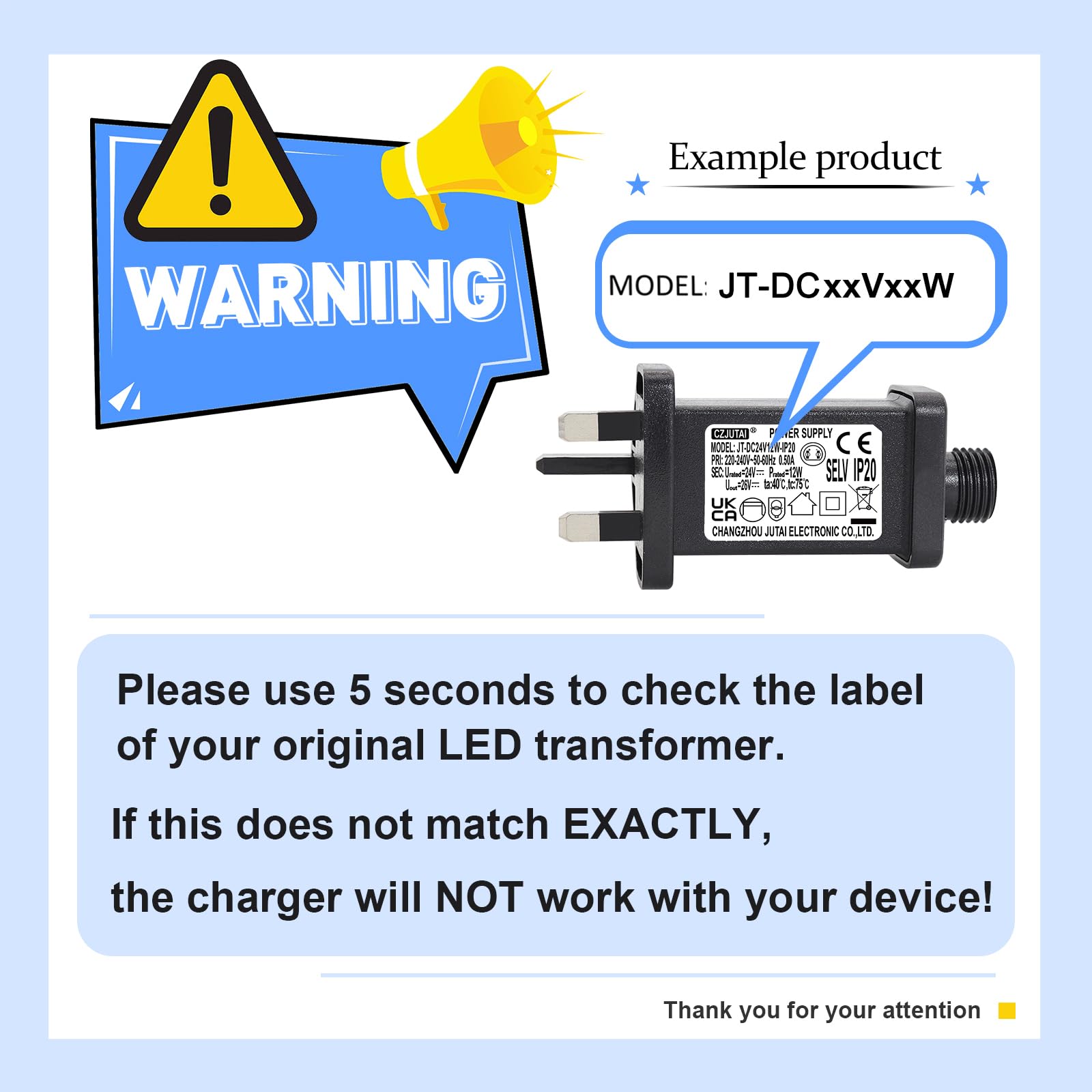 Transformateur LED 3.5V 1.5W IP44 CZJUTAI - Alimentation Pour Guirlandes De Noël, Avec Prise Européenne