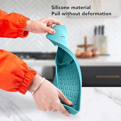 Miniatura 4 de TOPINCN Estante superior para estufa, estante superior de silicona, suministros de cocina, magnético a prueba de fugas, antideslizante, estante