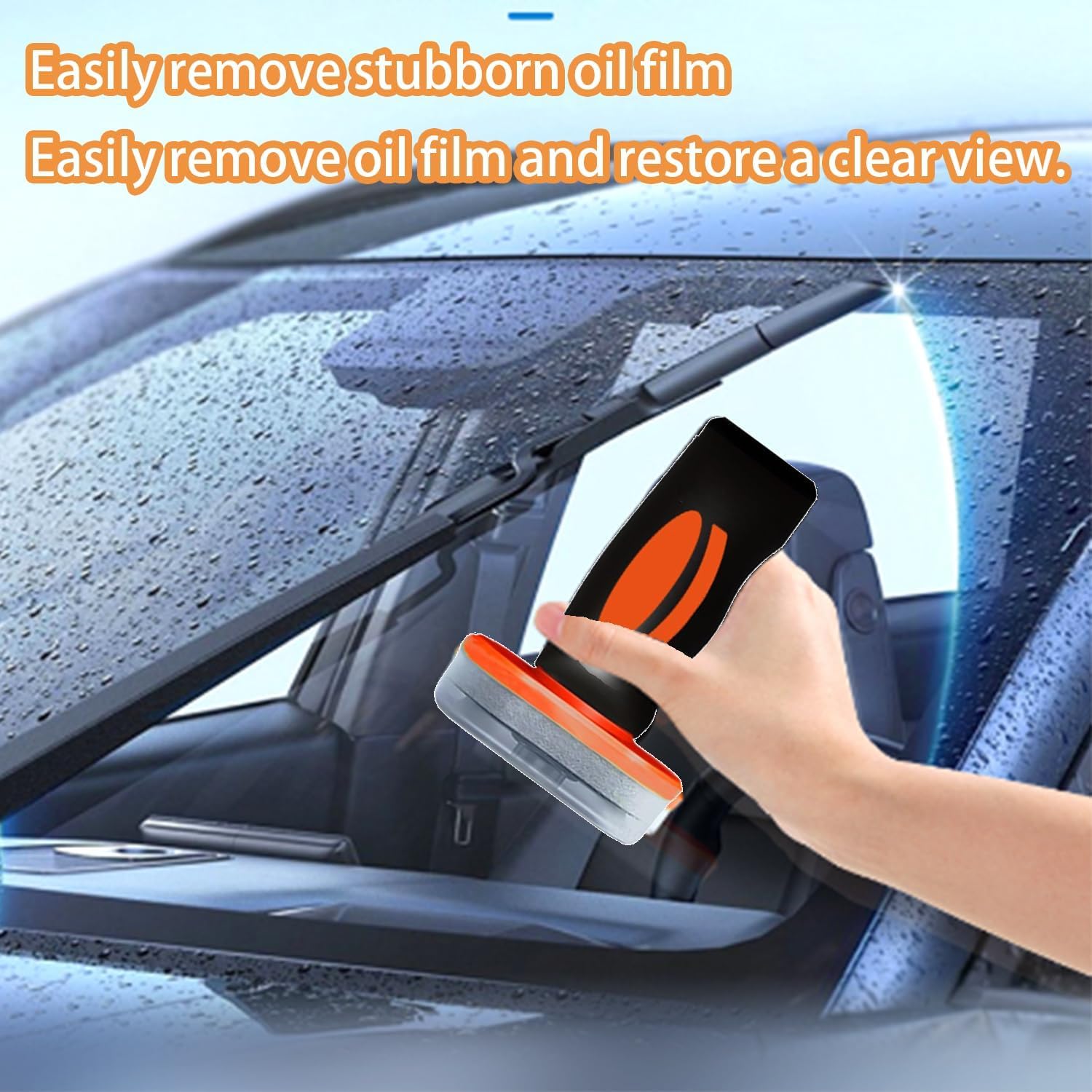 Glass Emulsion, Glass Guard Windscreen Cleaner, Automotive Oil Film Cleaning Brush, Hand-Held Glasses Emulsion Cleaner for Car, Windows, Mirrors, Remove Oils Residue