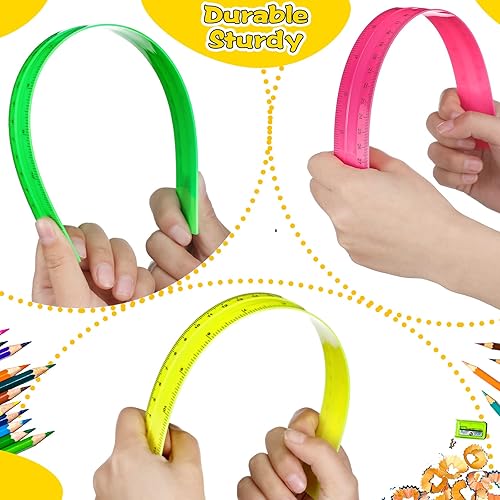 Miniatura 3 de Harloon Paquete de 480 reglas de plástico transparente de color para el primer día de escuela, regalo para niños, para escuela, aula, estudiantes,