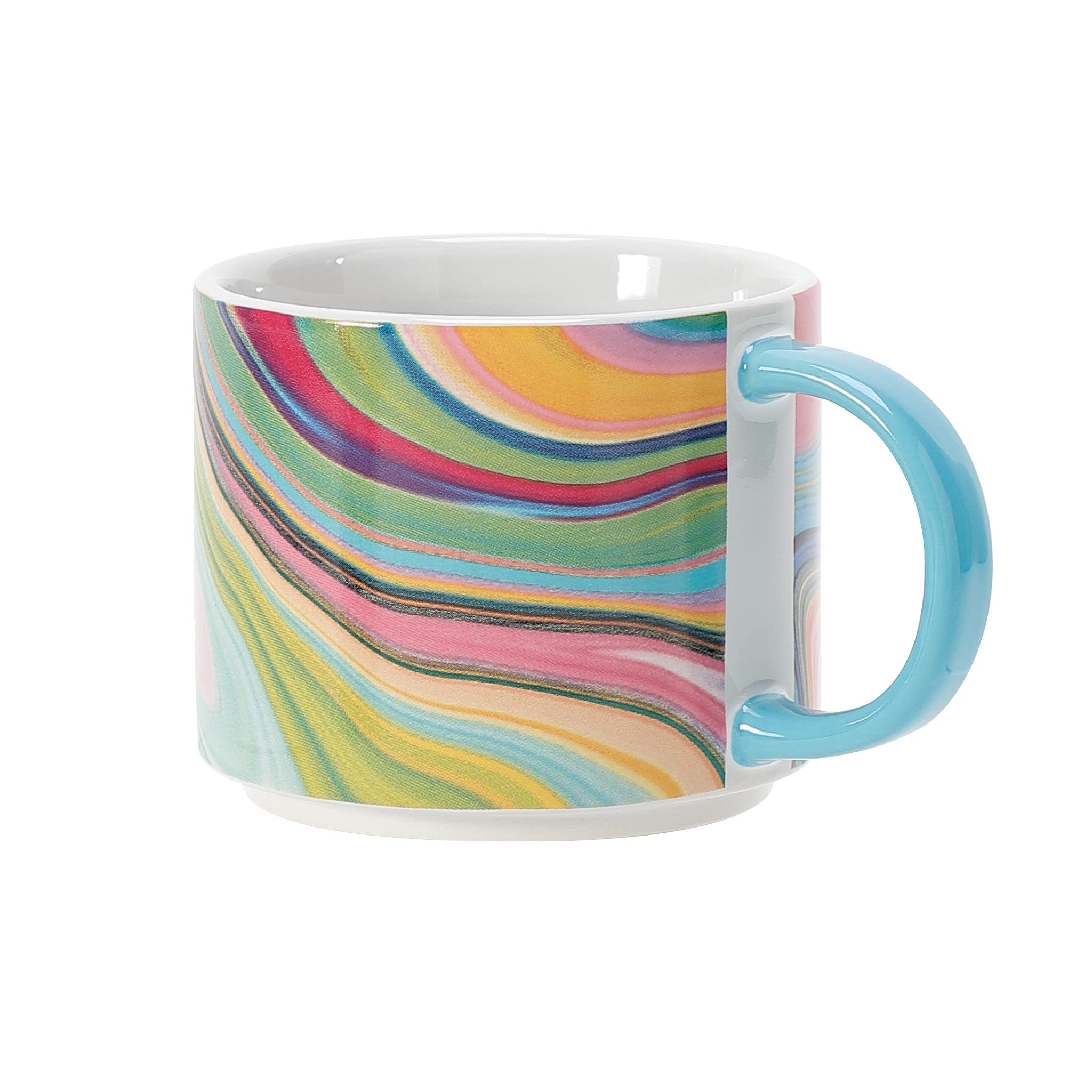EnescoIzzy and Oliver EttaVee In the Blue Groove Marbled Stacking Coffee Mug, 10 Ounce, Multicolor