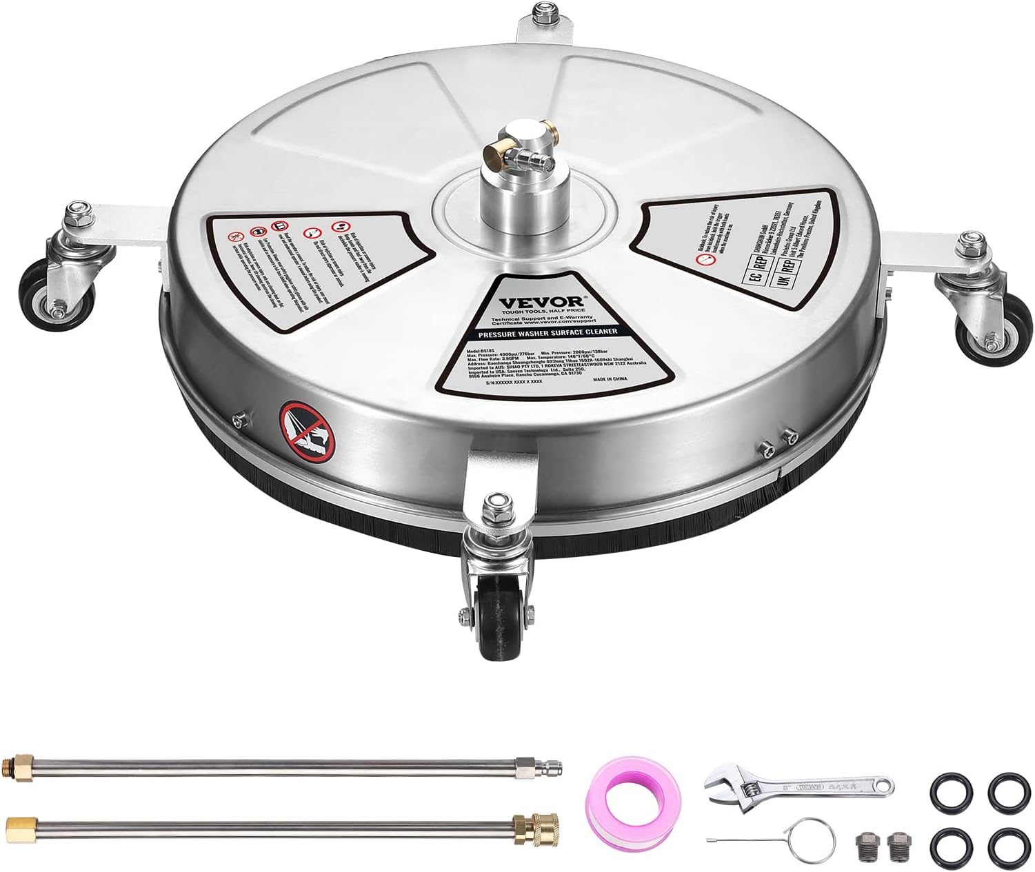 VEVOR Surface Cleaner 22 In. Flat Surface Cleaner With Casters & 3 - Foto 8