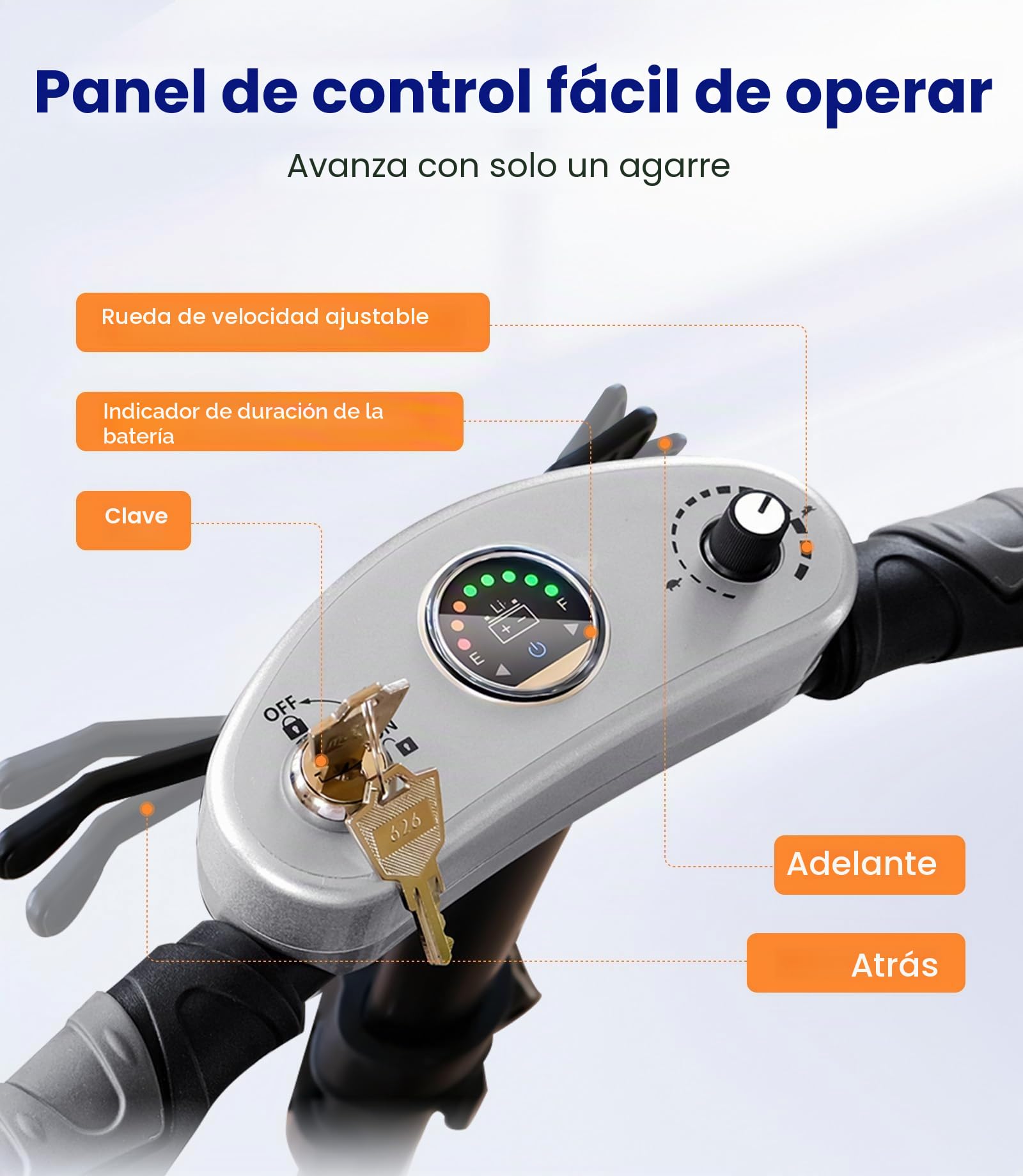 VOCIC D71 Scooter de movilidad para mayores de carbono plegable 21 kg | Marco ajustable, soporta hasta 150 kg, hasta 20 km de autonomía y apto para viajar en avión (plata)