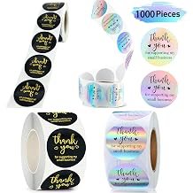 Thank You Stickers Rolls 1.5 Inch - 1000 Pcs Personalized Thank You for Supporting My Small Business Stickers Labels for Baking Envelope Seals Custom Sticker Tags for Wedding Birthday Party Gift Wrap