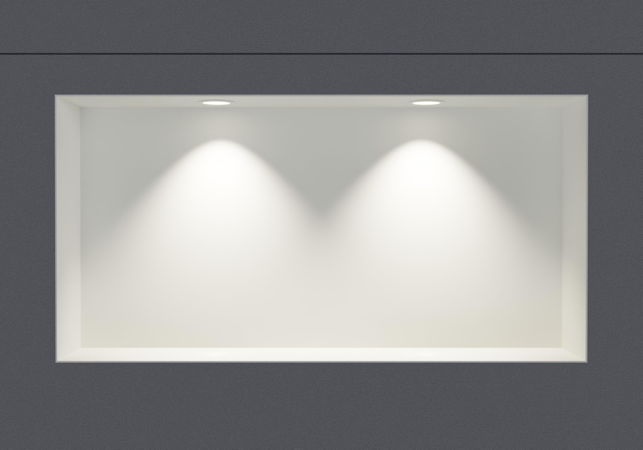 BERNSTEIN - Niche murale douche sans rebord Blanche 30x60x10cm acier inoxydable étagère encastrée salle de bain + 2 Spots LED Blanc mat, Anti-rouille, étanche, installation facile - NT306010X
