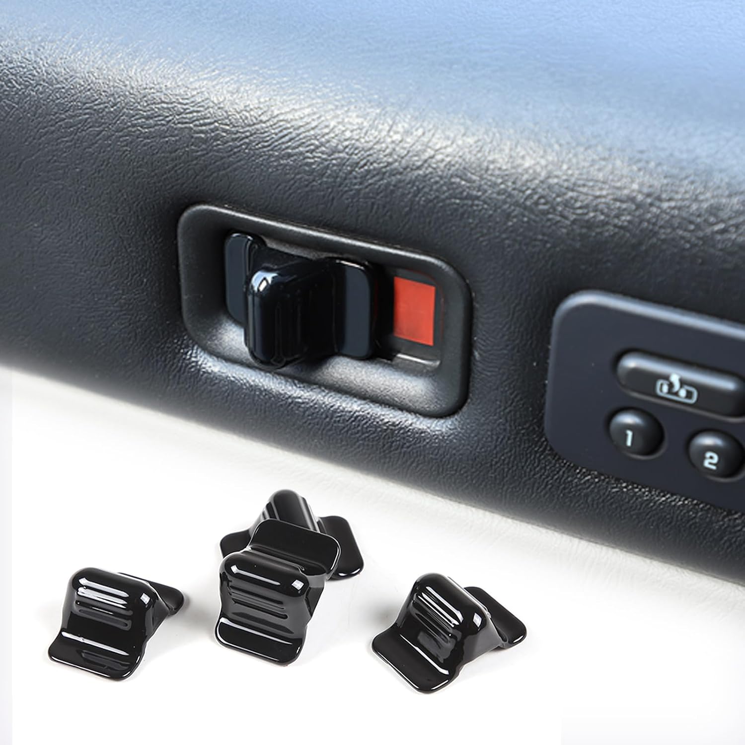 PIUGILH Car Door Lock Knob Cover Trim Frame Auto Interior Door Lock Protection Decoration Accessories Fit for Hummer H2 2003-2007（Carbon Fiber Color