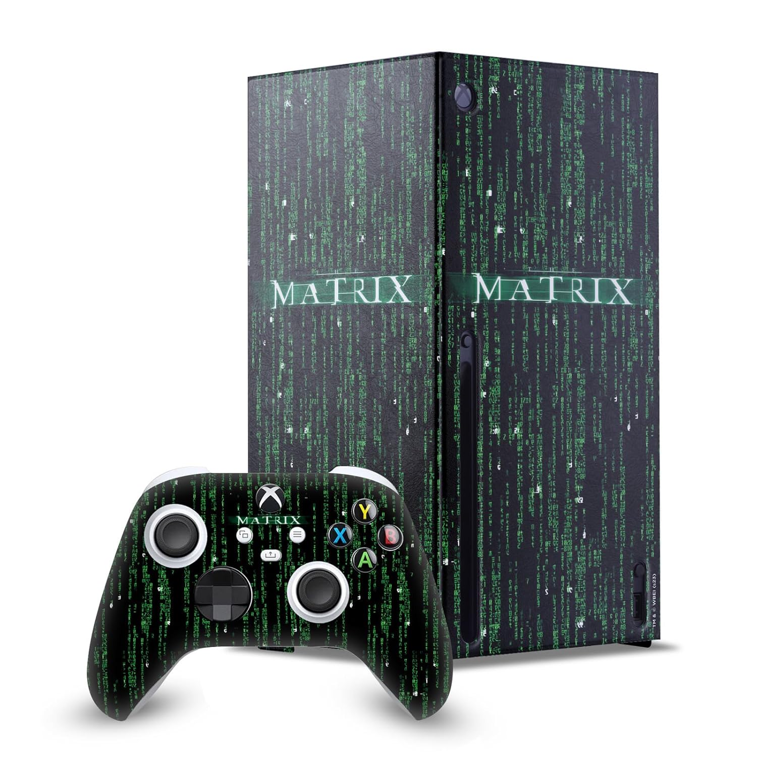 Head Case Designs Officially Licensed The Matrix Codes Key Art Game Console Wrap and Game Controller Skin Bundle Compatible With Xbox Series X
