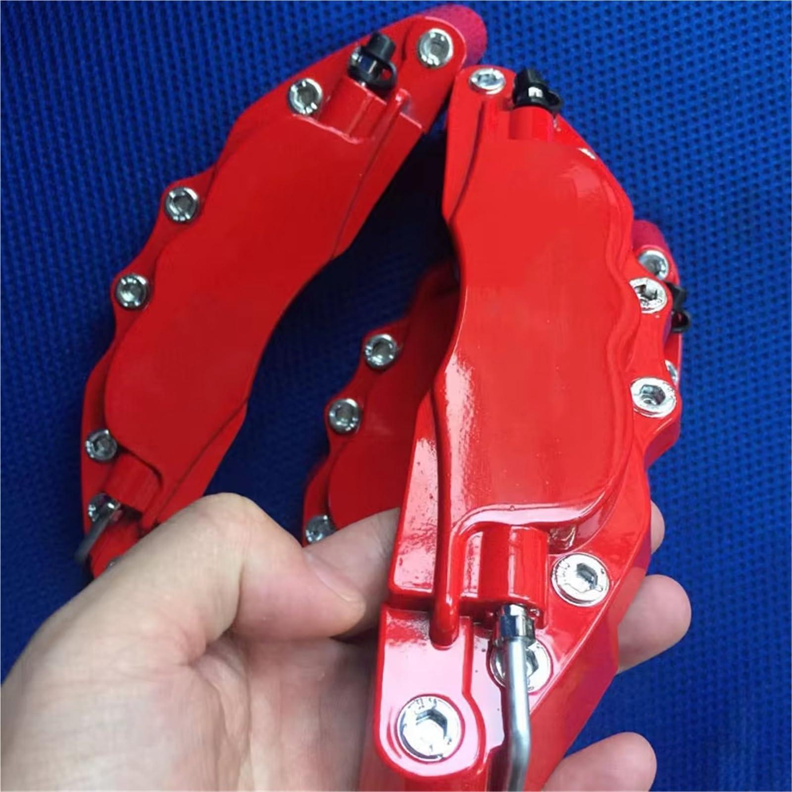 Copri Pinza Freni Auto 4 Pezzi Copri Pinza Freno a Disco per Auto M+S Kit Anteriore e Posteriore per Tutti i Modelli di Auto Mozzo Ruota Modifica da Corsa(4PCS Red,L)