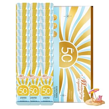 30 Pack Mini Sunscreen SPF50+ PA+++, Travel Size Sunscreen for Face and Body, Mini Sunscreen Bulk for Vacation, Outdoor Sport, Daily Use, Summer Party, Waterproof, Lightweight, Non-Greasy, Hydrate