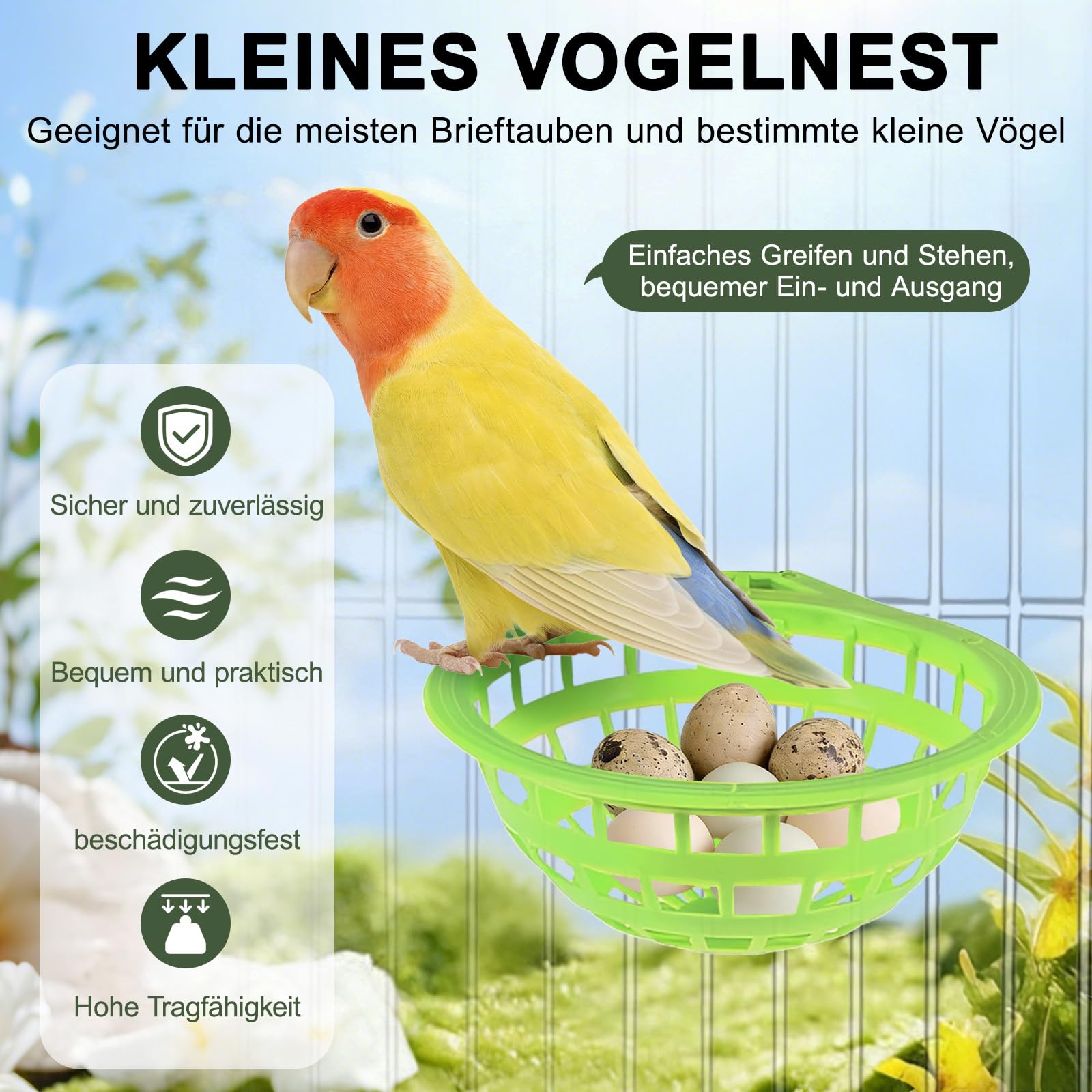 LATRAT Lot de 2 cages à suspendre en plastique pour canaris, perroquet, canaris, pigeon (petit)