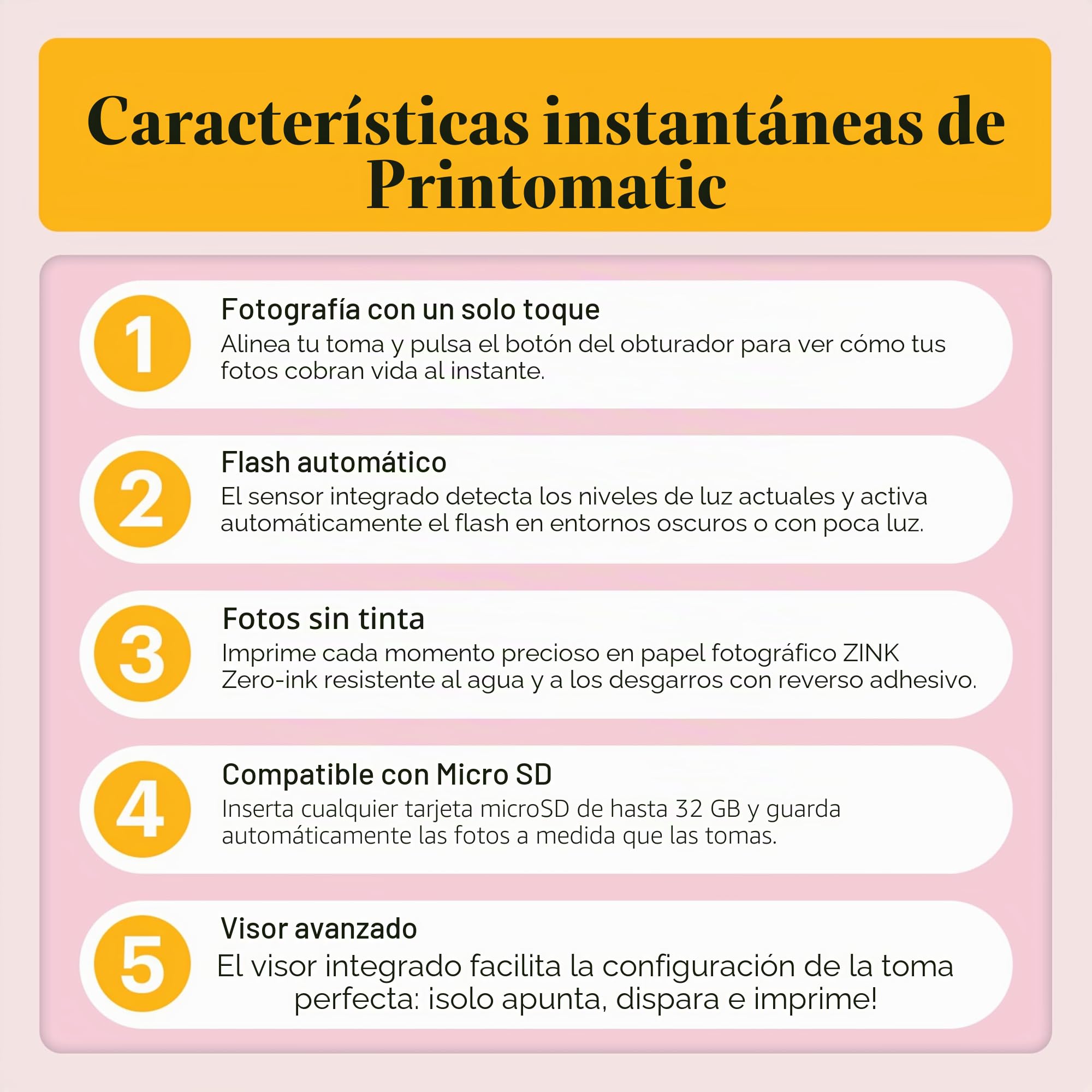 KODAK Printomatic cámara de impresión instantánea + Estuche Blando + Papel fotográfico Zink de 2 x 3 (Paquete de 20) + Álbum + Juegos de calcomanías + Marcos para calcomanías + Marcadores - Rosa
