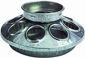 Miller Manufacturing 9810 Round Jar Galvanized Feeder Base for Birds, 1-Quart