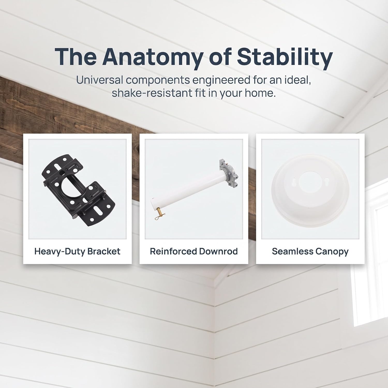 Ceiling Fan Mounting Kit with 7.87 Inch Downrod, Metal Bracket