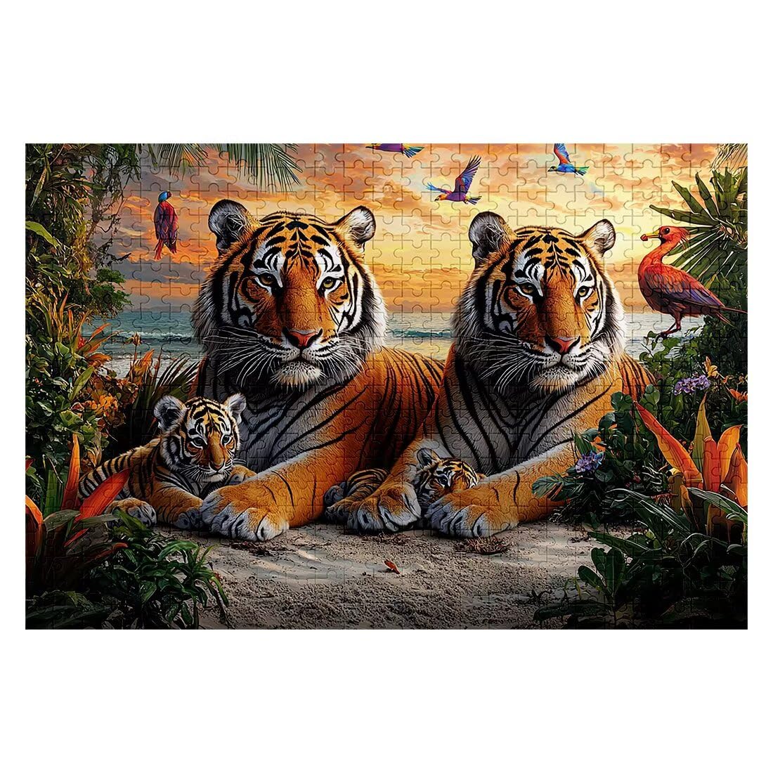 Puzzle 5000 sztuk dla dorosłych tygrys puzzle dla dorosłych ptak puzzle zabawki edukacyjne oryginalne prezenty dla kobiet puzzle kreatywna rozrywka zabawna rodzina gra 156 x 105 cm I-40