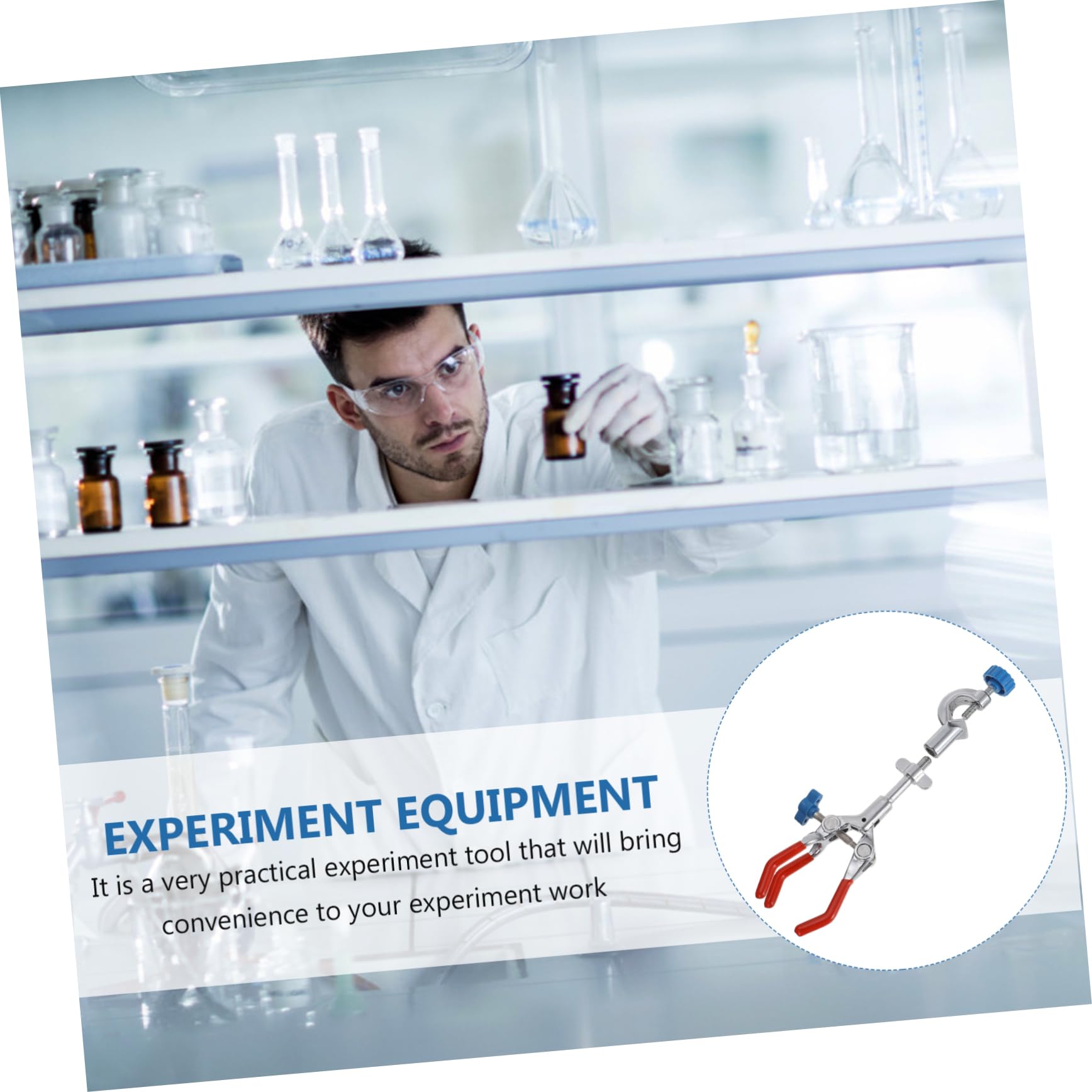 Cabilock 3 Pezzi Ganci per Esperimenti Scientifici Clip per Provetta e Beaker Strumento Fissaggio Pratico e Sicuro Accessorio da Laboratorio