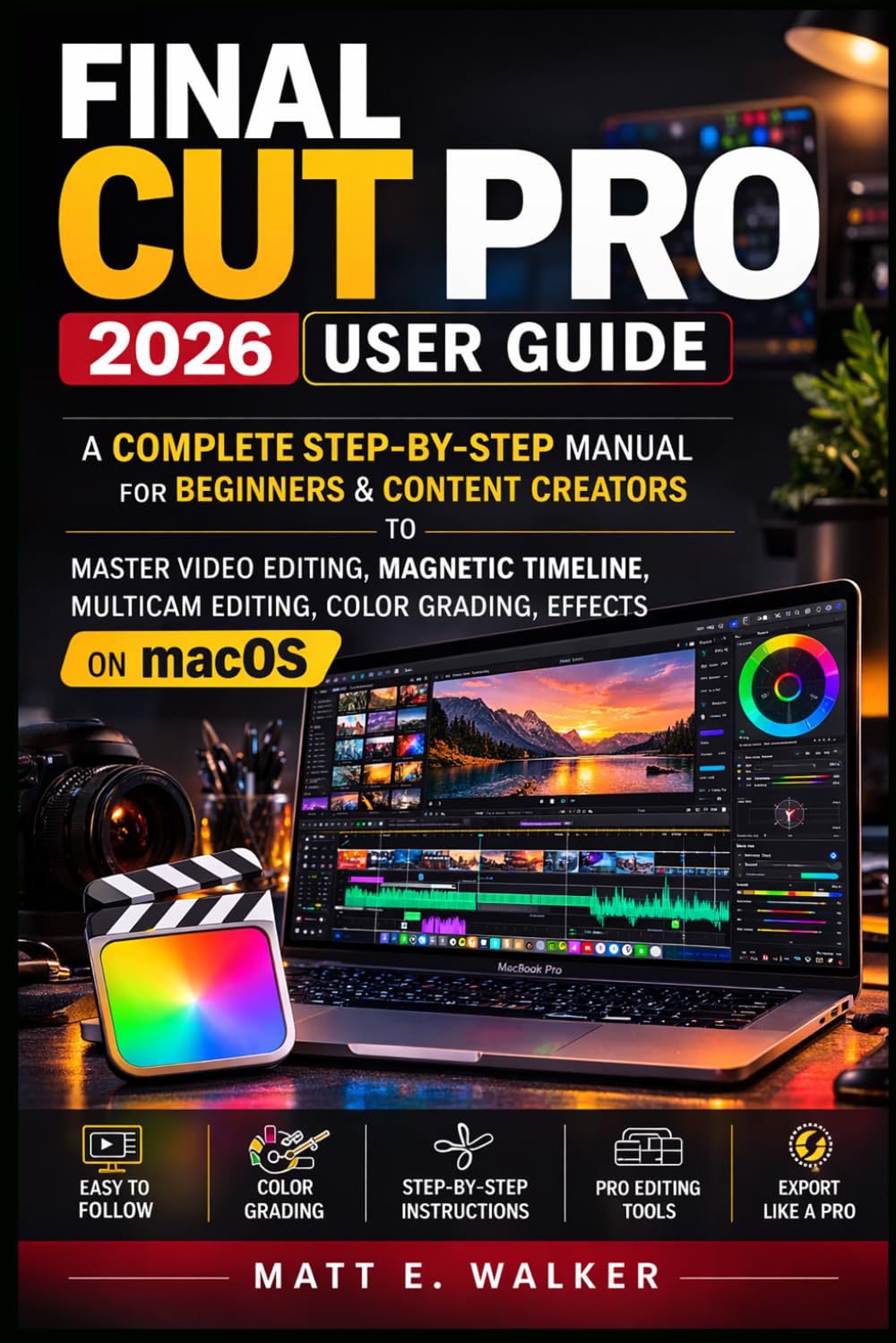 FINAL CUT PRO 2026 USER GUIDE: A Complete Step-by-Step Manual for Beginners & Content Creators to Master Video Editing, Magnetic Timeline, Multicam Editing, Color Grading, Effects on macOS