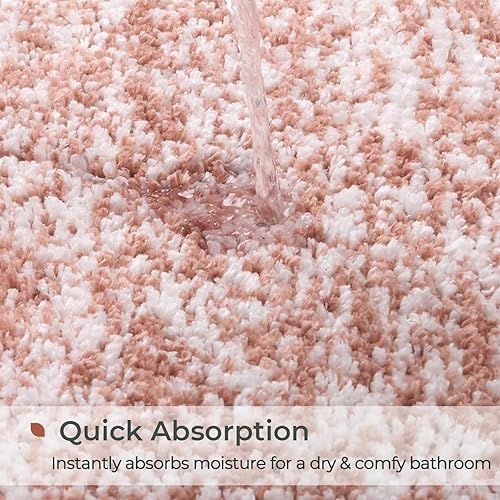 Miniatura 4 de FRESHMINT Melange - Alfombras de baño copetudas de 17 x 24 pulgadas, absorbentes de agua, suaves, para suelo de baño, tapete de ducha antideslizante