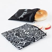 Vista 2 de Bumkins Bolsas reutilizables para sándwiches y aperitivos, para el almuerzo escolar de niños y para adultos, tela lavable, bolsa de tela impermeable