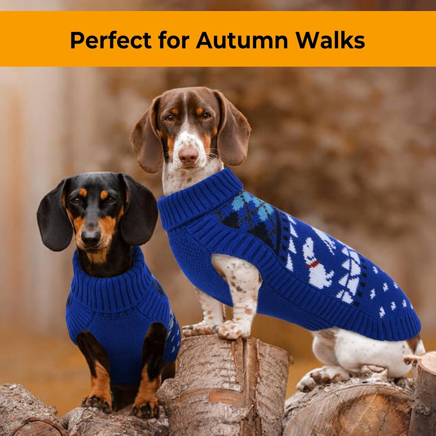 Lelepet Dachshund Sweater, Turtleneck Dog Sweaters for Small Dogs, Warm Pullover Knitted Pet Coat, Cold Weather Dachshund Clothes, Fall/Winter Cozy Outfit (XS-XL)
