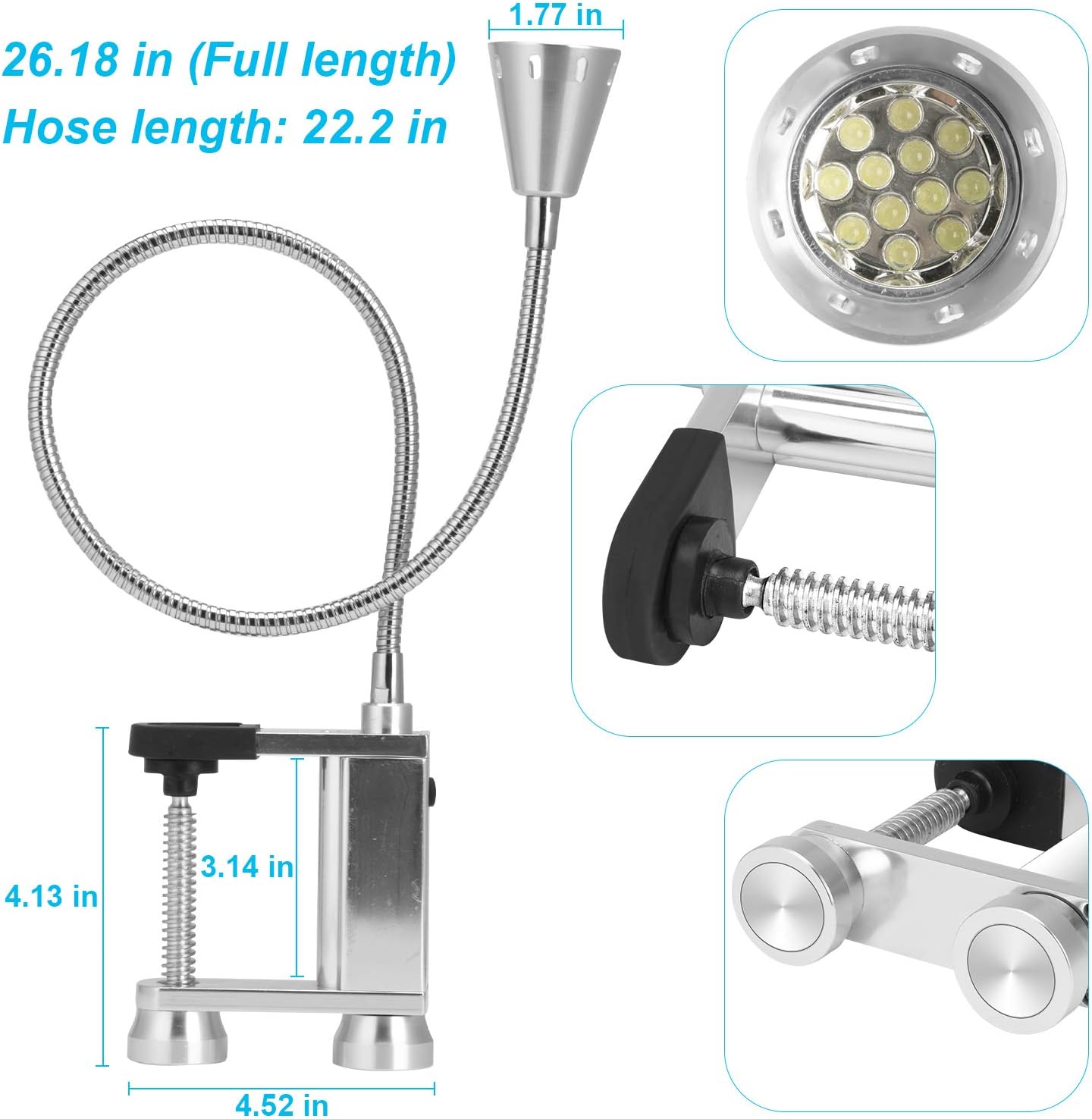 KOSIN Grill Light, 2-in-1 Super-Bright LED BBQ Grill Light with Magnetic Base & Adjustable Screw Clamp - 360 Degree Flexible Gooseneck, Weather Resistant, 3 AAA Batteries Included - 1 Pack : Patio, Lawn & Garden