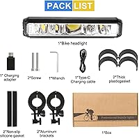 Vista 7 de Luces de bicicleta, 17 LED de 4000 lúmenes, luz de bicicleta con 4 modos, 10000 mAh USB recargable luz de bicicleta para bicicleta con pantalla