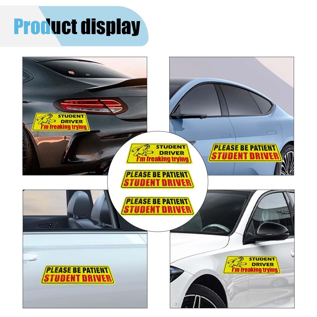 WOTEG Adesivi per carrozzeria auto – Divertente decalcomania per paraurti a forma di lumaca, adesivo impermeabile per auto da corsa, adesivi per auto camion e auto, adesivi per auto
