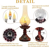 Vista 3 de Vintage Table Lamp - 3 Modes Dimmable Retro Rustic Desk Lamp with Crackle Glass Shade, Antique Victorian Style, E26 Bulb Included, Ideal for