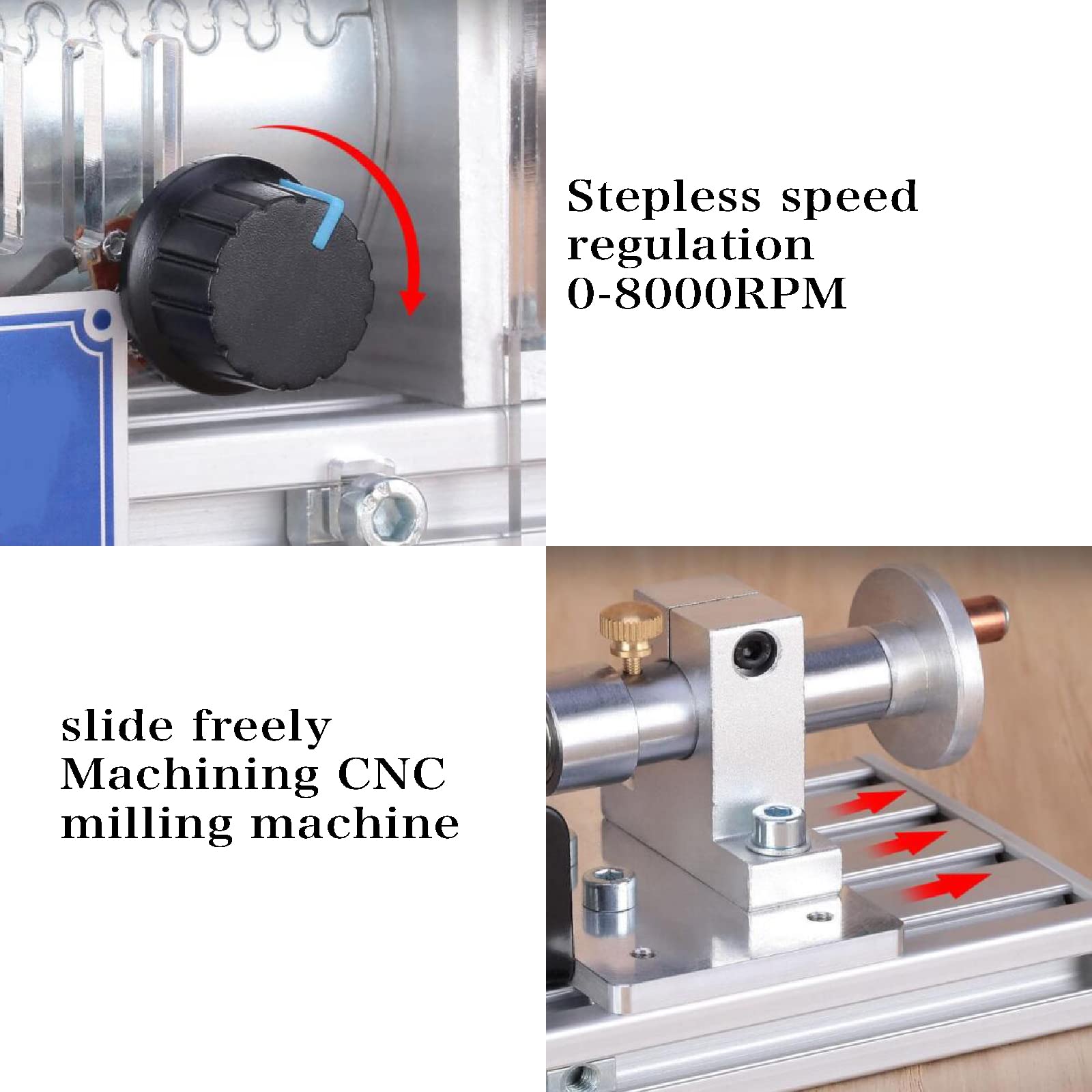 Mini tokarka CNC, majsterkowanie tokarka do drewna, niski poziom hałasu, wysoka precyzja, regulowane mini tokarka z koralikami Polerka, grawerowanie, szlifowanie, narzędzia do polerowania