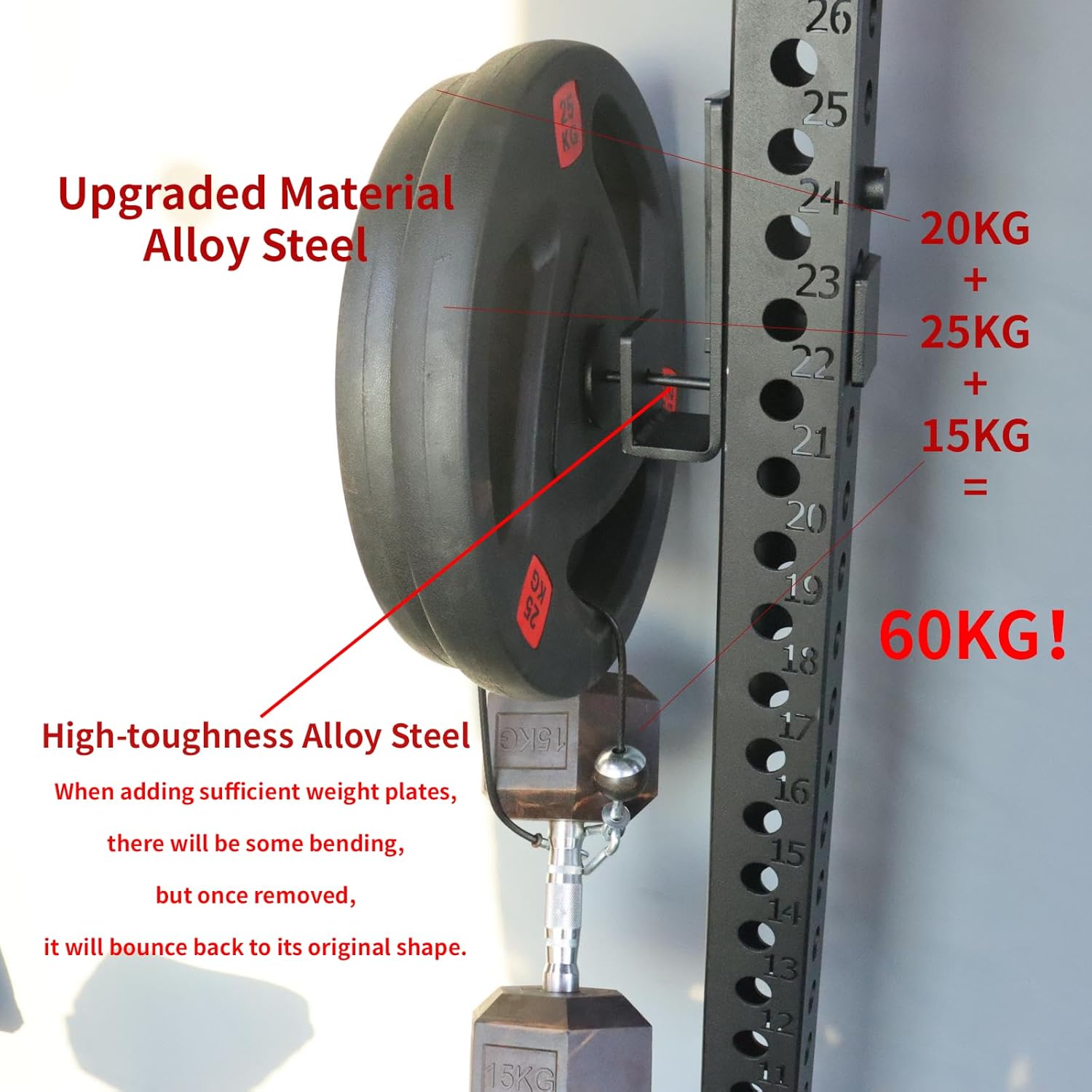 AHTAPFON Weight Stack Pin with 1 x Spring Collar,Weight Extender Pin,Fits Add 2" Weight Plates for Cable Machine,Fitness Equipment for Home Gym