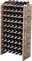 fdjamy Solid Pine Wood Stackable Wine Rack for 60 Bottles - Natural Finish, Tool-Free Assembly
