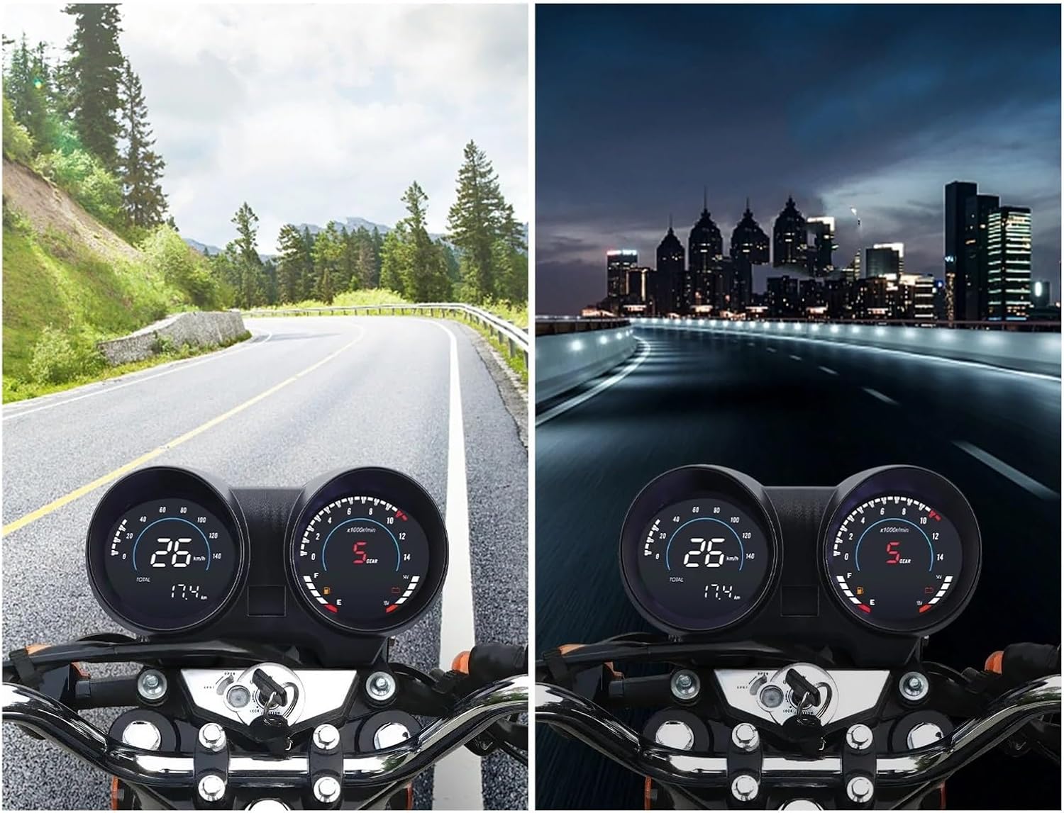 Speedometer Gauge Motorcycle Speedometer Tachometer Odometer Fuel Gauge Volts Dashboard for Titan 150 for CG150 Fan150