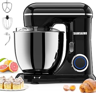 3-IN-1 Electric Stand Mixer, 660W 10-Speed With Pulse Button, Attachments include 6.5QT Bowl, Dough Hook, Beater, Whisk for Most Home Cooks, Onyx Black