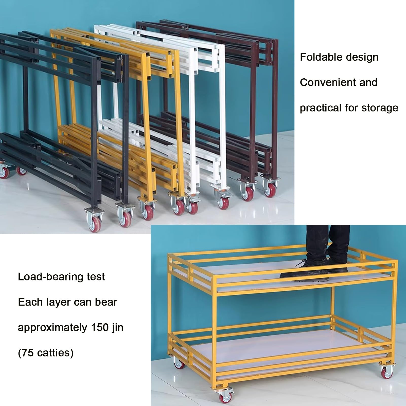Espositore pieghevole leggero per mercato con carrello di vendita all'aperto per promuovere la tavola banco per vetrine alimentari per mercati (d 100x80x85cm)