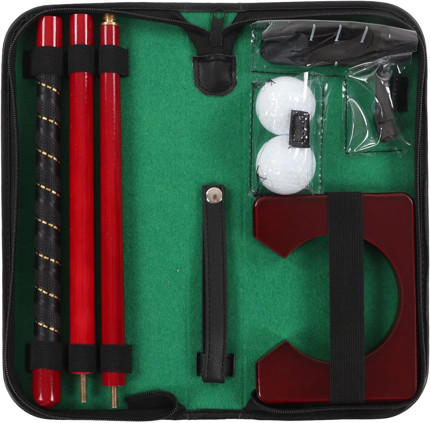 EVTSCAN Portable Golf Putting Gift Set - 3 Section Golf Putter Practice Training Box Right Hand for Home Office Indoor