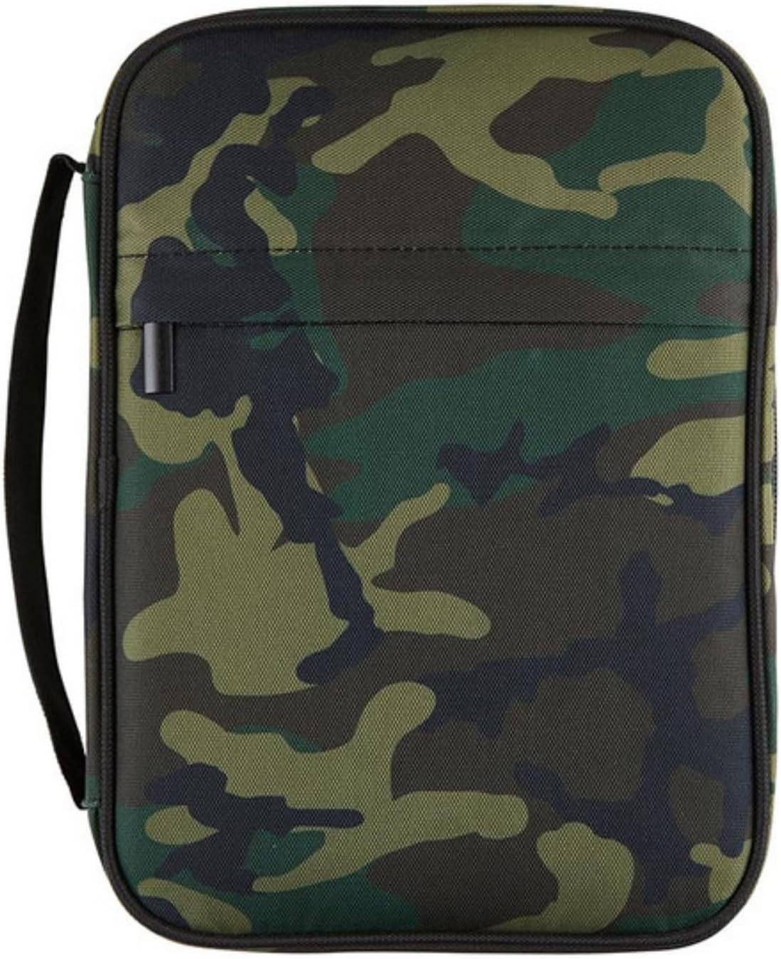 Faithworks Bible Covers for Men - Canvas Cover with Carry Handle and Zipper Closure, 7" x 10", Camo